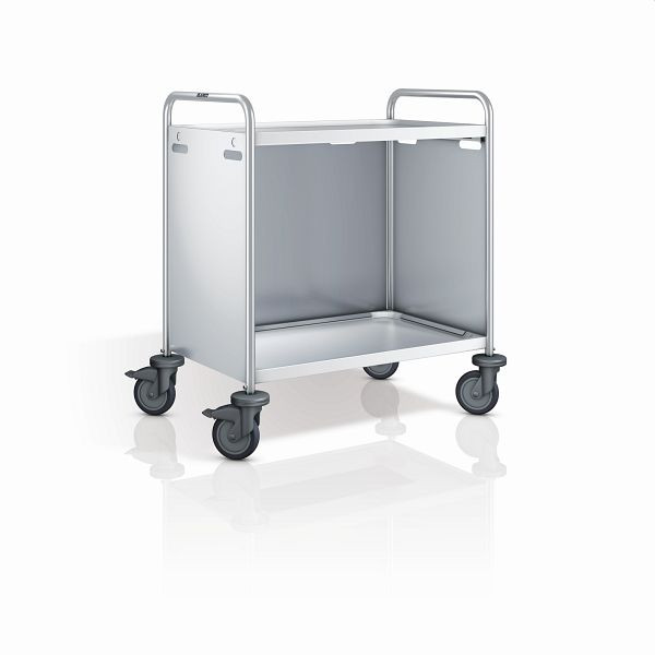 B.PRO SW 8 X 5-2 800 mit Knotenblechen Servierwagen aus rostfreiem Edelstahl mit Kunststoffrollen, 575055