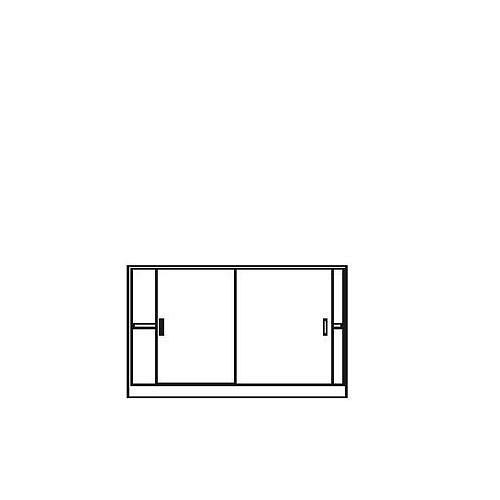 Deskin Schiebetürenschrank CONCEPT LINE, Ahorndekor, Korpus Metall Alusilber, B 1200 x H 800 x T 420 mm, 270268