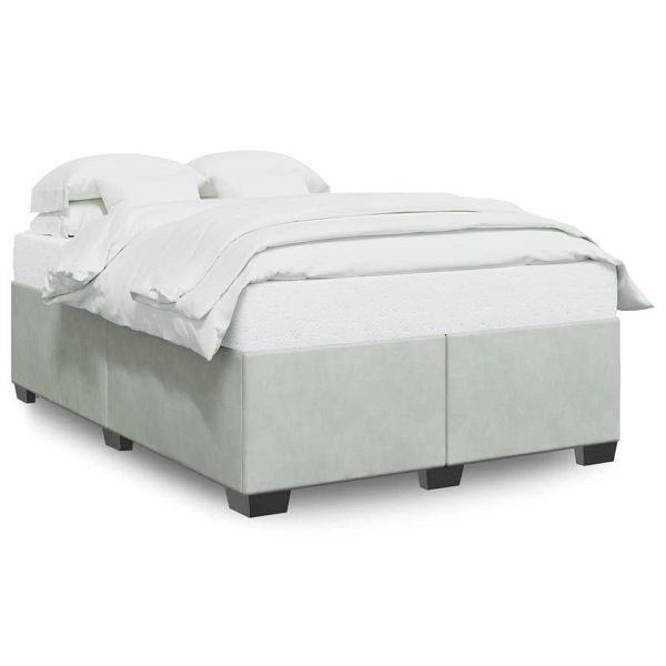 vidaXL Bettgestell Hellgrau 160x200 cm Samt, Top-Qualität, 3284643