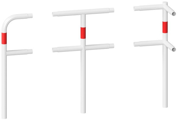 Schake Schutzgeländer Stahlrohr Ø 48 mm, Standpfosten zum Einbetonieren, Endpfosten, feuerverzinkt und weiß beschichtet, 448_80B