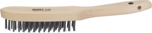 Hazet Drahtbürste, Widerstandsfähige Drahtborsten, 4-reihig, Besatzhöhe: 25 mm, Holzkörper, Aufhängebohrung, 2130