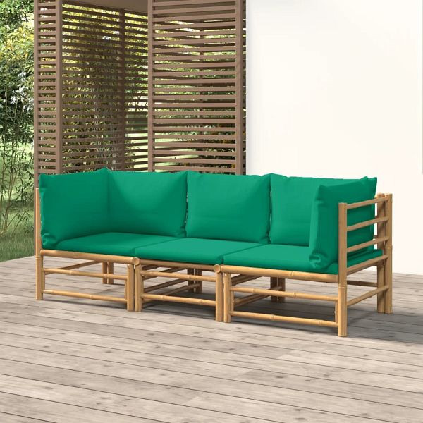 vidaXL 3-teilig Garten-Lounge-Set mit Grnen Kissen Bambus 3155151 gnstig  versandkostenfrei online kaufen: groe Auswahl gnstige Preise |  PROFISHOP.de