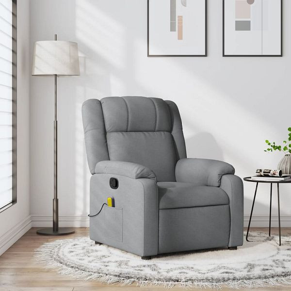 vidaXL Massagesessel Hellgrau Stoff, Füllmaterial: Schaumstoff, PP-Faser, 373548