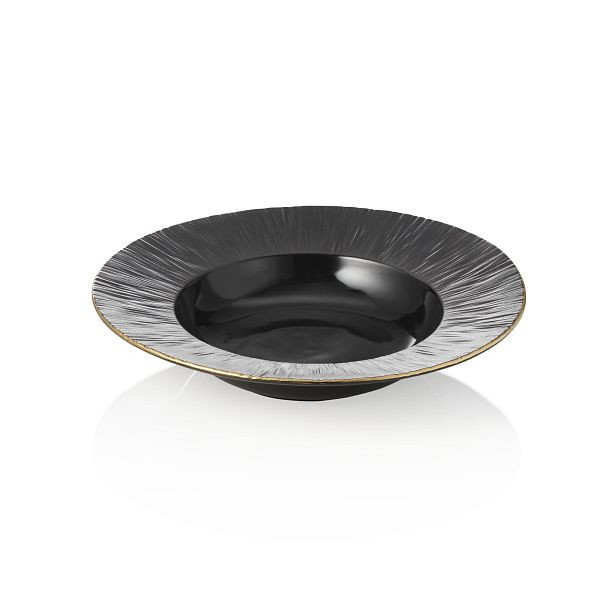 WAS Suppenteller Set MAYA KURO, Ø 23,5 cm, schwarz, Porzellan, VE: 3 Stück, 4851223