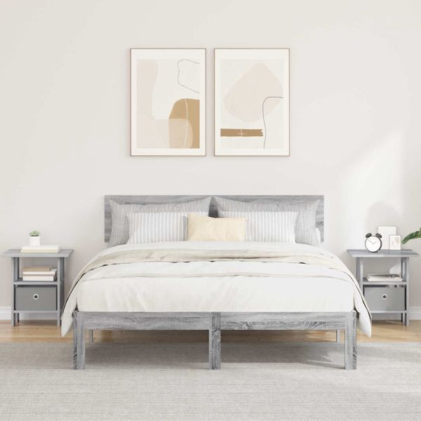 vidaXL Nachttisch 2-teilig Graues Sonoma 41 x 40 x 45 cm Holzwerkstoff, 8000431
