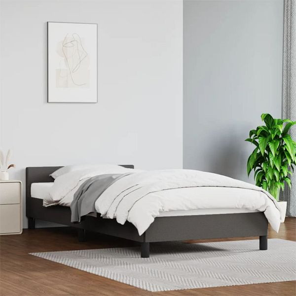 vidaXL Bettgestell mit Kopfteil Grau 80x200 cm Kunstleder, 347469