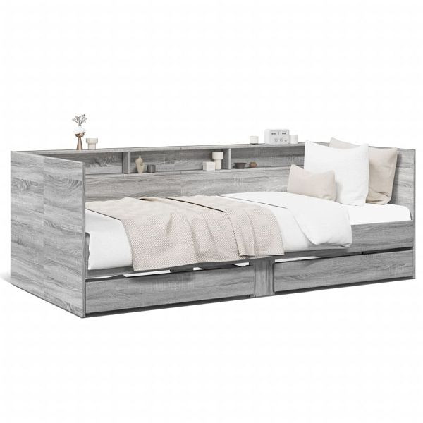 vidaXL Tagesbett mit Schubladen Grau Sonoma 75x190 cm Holzwerkstoff, 3280865