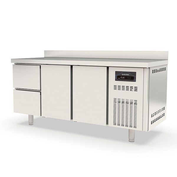 Vaiotec TOPLINE Kühltisch 700 / 3-fach GN1/1 mit 2 Schubladen / 2 Türen und Aufkantung, 10297