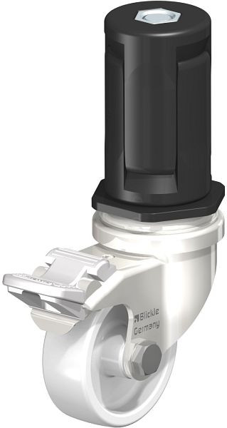 Blickle LRXA-PO 50G-FI-EXR05 Edelstahl-Apparate-Lenkrolle mit Expander & Feststeller, Polyamid, Weiß, 856452