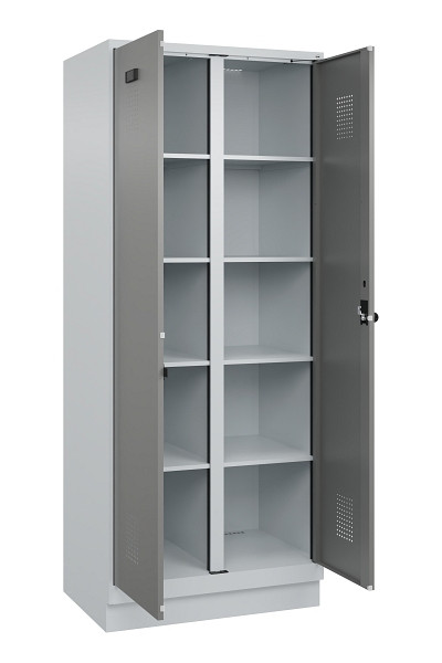 C+P Wäsche-Spind Evolo PLUS, mit Sockel, 2 Abteile, 1950x800x500mm, 7035/0004, Verschluss Drehriegel, 049022-22B S10014