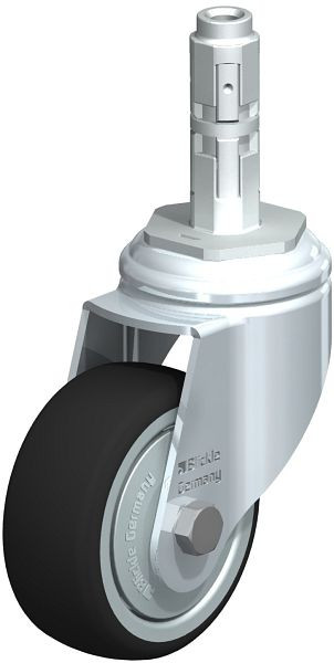 Blickle LKRA-PATH 80K-11-FK-E12 Apparate-Lenkrolle mit Expander, Thermoplastisches Polyurethan, Grau, 848742