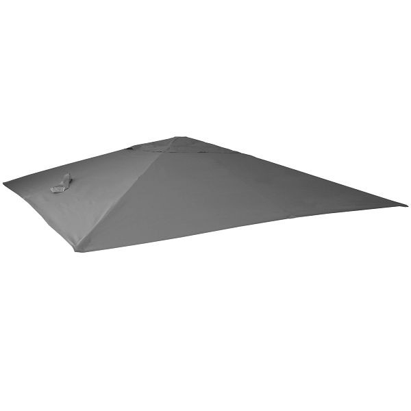 Mendler Ersatz-Bezug für Luxus-Ampelschirm HWC-A96, Sonnenschirmbezug, 3,5x3,5m (Ø4,95m) Polyester 4kg, anthrazit, 70113