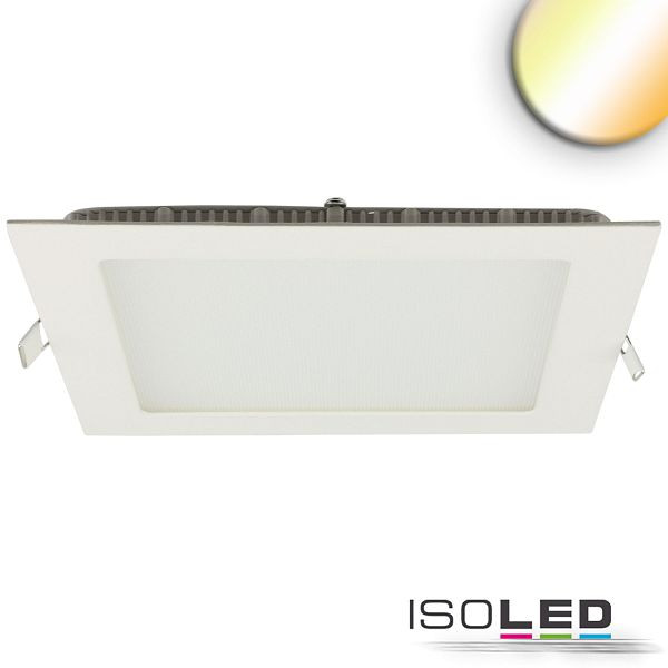 ISOLED LED Downlight, 18W, eckig ultraflach weiß, 225x225mm, ColorSwitch 3000/3500/4000K, dimmbar, 115599