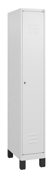 C+P Umkleidespind Classic PLUS, Füße, 1800x300x500mm, 9016/9016, Zylinderschloss, 0800107-10 S10029