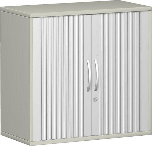 geramöbel Querrollladenschrank 1 Dekor-Einlegeboden, abschließbar, 800x425x768, Silber/Lichtgrau, N-10Q208-SL