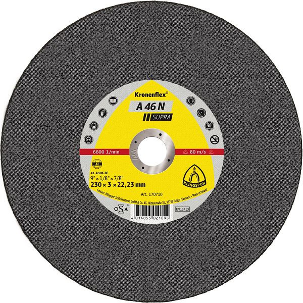 Klingspor A 46 N Trennscheiben 180 x 3 x 22,23 mm gerade, VE: 25 Stück, 170709