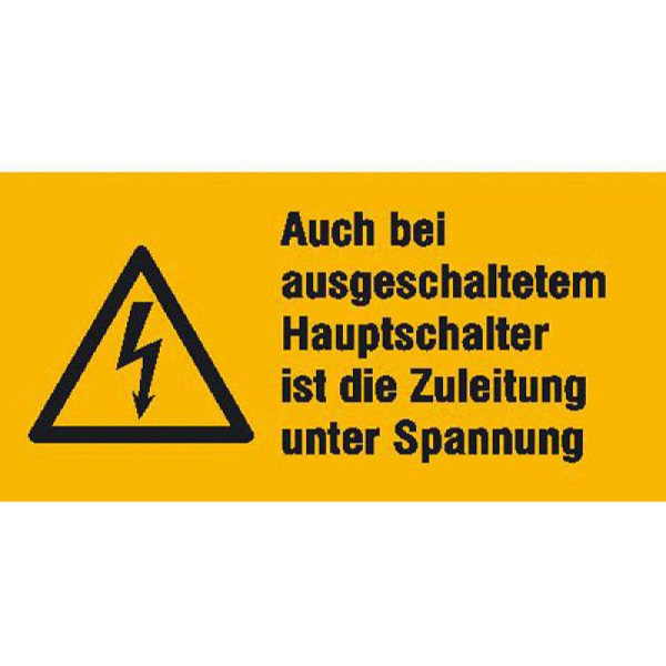 Stein HGS Elektrokennzeichnung/Warnkombischild, Auch bei ausgeschaltetem Hauptschalter, 30.1328