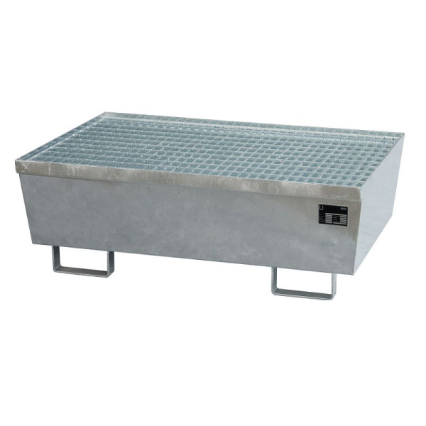 STEIN HGS Auffangwanne AM, für 200l Fässer, stapelbar, 225 Liter, ohne Farbe, feuerverzinkt, Höhe 415 mm, feuerverzinkt, 2 x 200 Liter Fass, 79183.0012