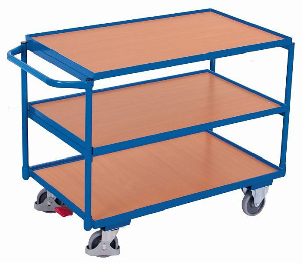 VARIOfit Tischwagen mit 3 Ladeflächen, Außenmaße: 1.175 x 625 x 850 mm (BxTxH), sw-600.601