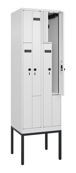 C+P Z-Spind Evolo PLUS, Gestell, 4 Fächer, 2120x600x500mm, 9016/9016, Drehriegel, 0490337-204 S10019