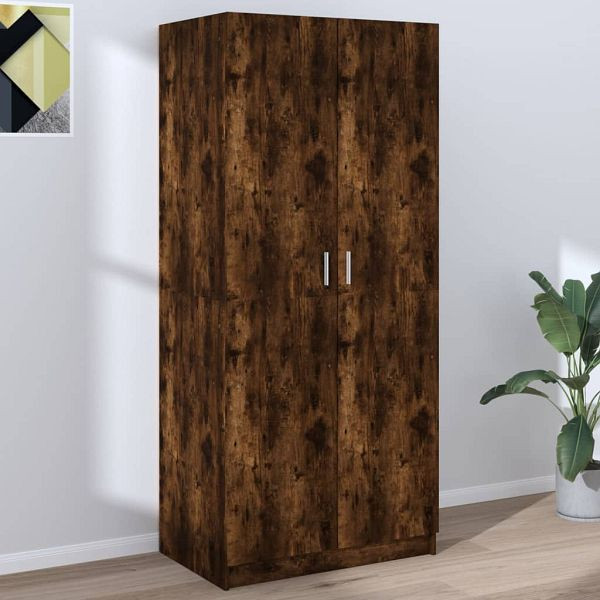vidaXL Kleiderschrank Räuchereiche 80x52x180 cm Holzwerkstoff, 815351