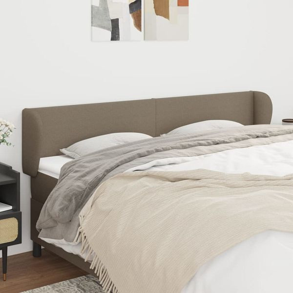 vidaXL Kopfteil mit Ohren Taupe 163x23x78/88 cm Stoff, 3116874