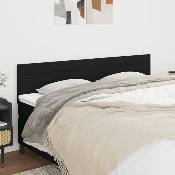 vidaXL Kopfteile 2 Stück Schwarz 100x5x78/88 cm Stoff, 346188