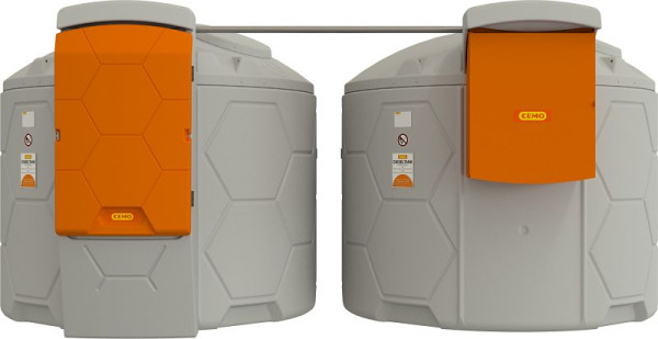 Cemo CUBE-Dieseltankanlage 2x 7500 l Outdoor Premium, komplett montiert, 12280