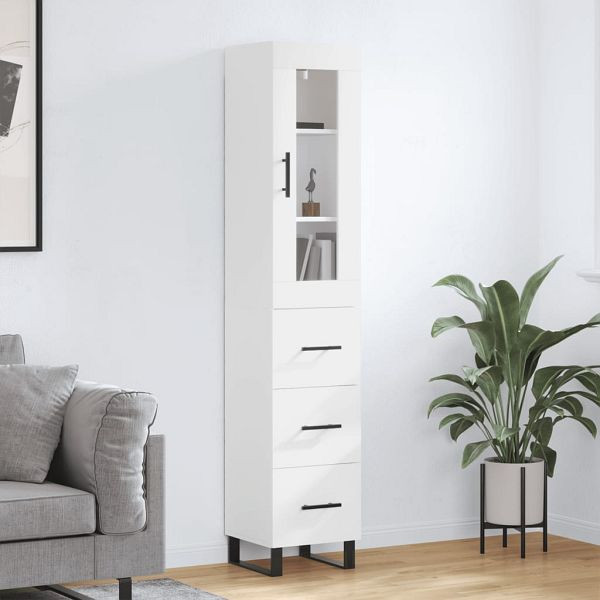 vidaXL Highboard Weiß 34,5x34x180 cm Holzwerkstoff, 3199257