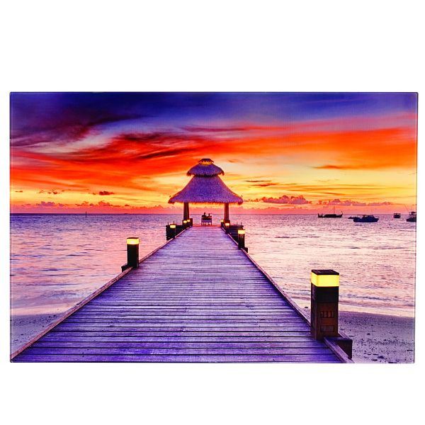 Mendler Glasbild T116, Wandbild Poster Motiv, 40x60cm, Steg, 36754