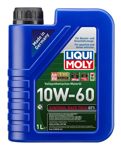 LIQUI MOLY Motoröl Synthoil Race Tech GT1 10W-60, Kanister Kunststoff, VE: 1 Liter, 1390