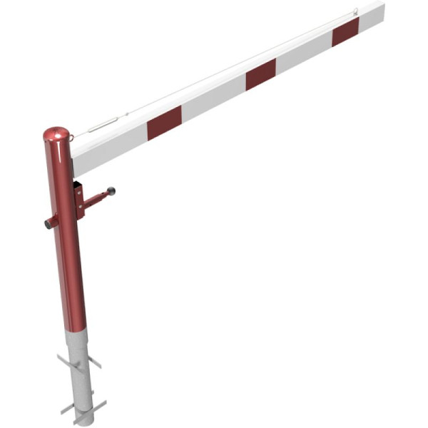 Stein HGS Drehschranke, horizontal schwenkbar, 2000 mm, vorgerüstet für Vorhangschloss (Standard), zum Einbetonieren, empfohlene Fundamenttiefe 900mm, 4113.20-vb