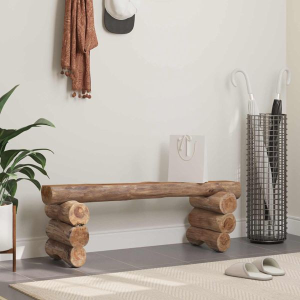 vidaXL Bank Natur 115 x 30 x 34 cm Massivholz Teak, 42012361
