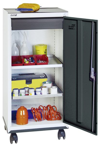 stumpf TM Werkzeug- und Materialschrank 3000, RAL 7035/7016, 1 Schublade, 2 Wannen, fahrbar, 3093171