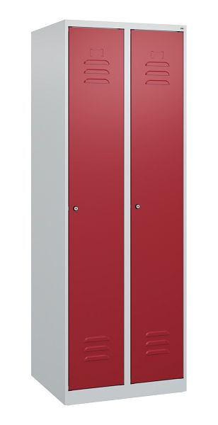 C+P Umkleidespind Classic PLUS, 2 Abteile, 1700x600x500mm, 7035/3003, Zylinderschlösser, 0800007-20 S10015