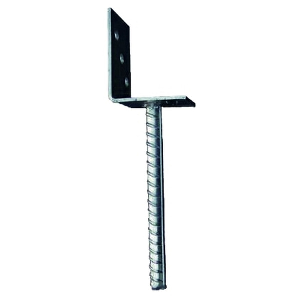 T&J L-Pfostenträger mit Riffelstahldolle, feuerverzinkt, für Pfosten 9 x 9 cm, 17606