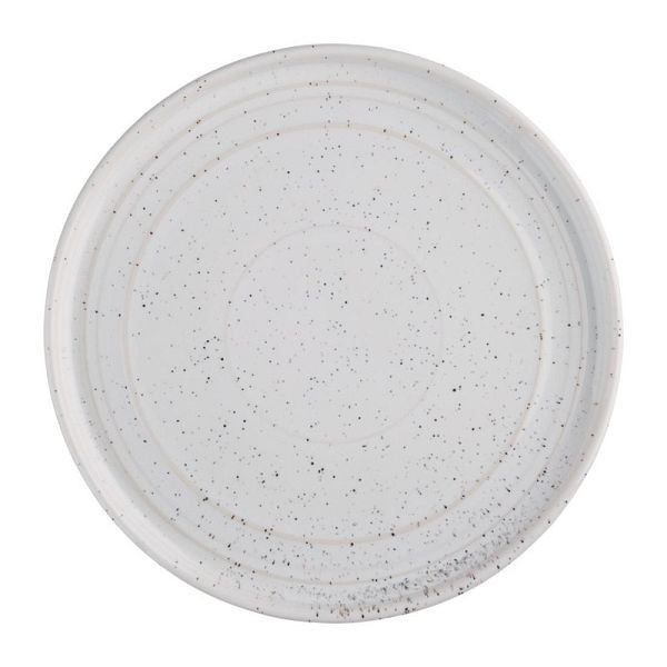 Olympia Flache runde Teller Cavolo weiß gesprenkelt 220mm, VE: 6 Stück, FD903