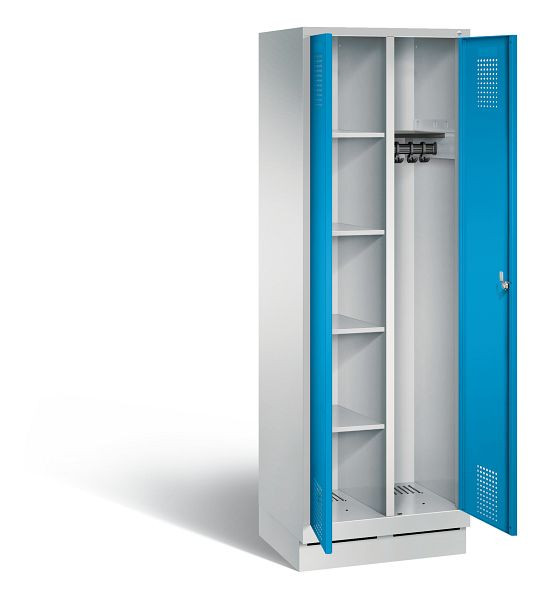 C+P Putzmittel-Spind Evolo, H1800xB610xT500mm, Farbe: Lichtgrau / Lichtblau, 48160-20 S10064