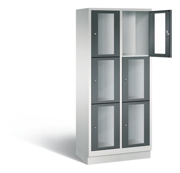 C+P Schließfachschrank Classic, H1800xB810xT500mm, Farbe: Lichtgrau / Anthrazitgrau, 8020A223 S10019