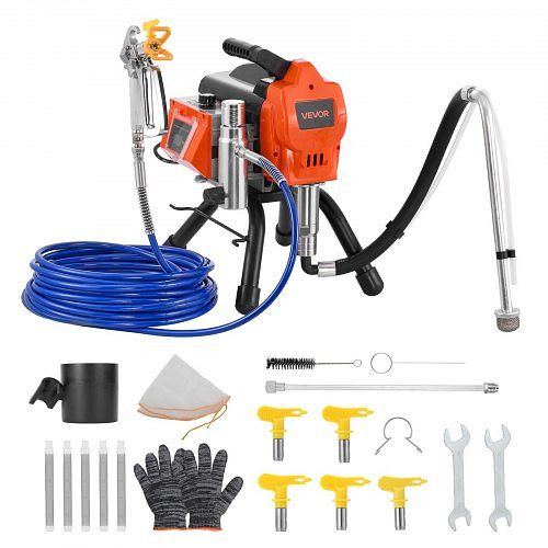VEVOR Airless-Farbspritzgerät 1500 W 3300 psi, 2,65 L/min mit Reinigungsbürste, Schlauch, Verlängerungsstange & Düsen, ZSSPTJ1500W0TG9YK001V2