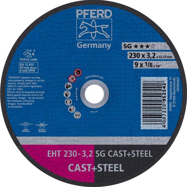 Pferd Trennscheibe EHT 230-3,2 SG CAST+STEEL, VE: 25 Stück, 61328228
