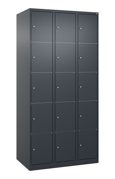 C+P Schließfachschrank Classic PLUS, 3 Abteile, 1850x900x500mm, 7016/7016, 080000-305 S10010