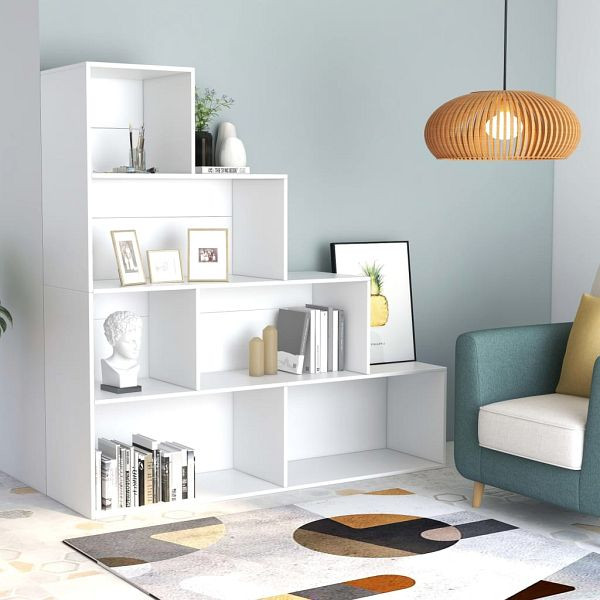 vidaXL Bücherregal/Raumteiler Weiß 155x24x160 cm Holzwerkstoff, 800657