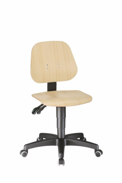 bimos Unitec mit Rollen und Holz, Sitzhöhe 440-620 mm, 9653-3000