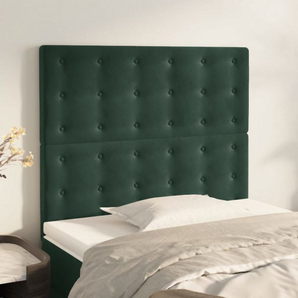vidaXL Kopfteile 2 Stück Dunkelgrün 80x5x78/88 cm Samt, 3116799