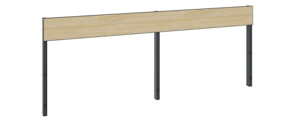 C+P Rückenlehne 1-seitig, Feuchtraum, H796xB1960 mm, Schwarzgrau/HPL Eiche, 8062-732 S10011