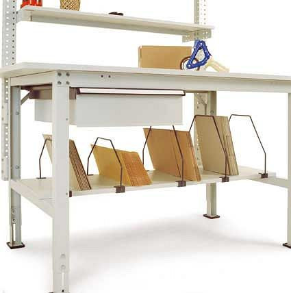 Manuflex Zwischenboden mit Bügel für PACKPOOL Packtische = 1500 mm, BxTxH= 1250 x 500 x 560 mm, AS1131