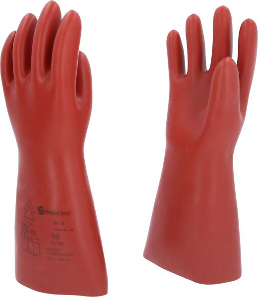 KS Tools Elektriker-Schutzhandschuh mit mechanischem Schutz, Größe 10, Klasse 0, rot, 117.0069