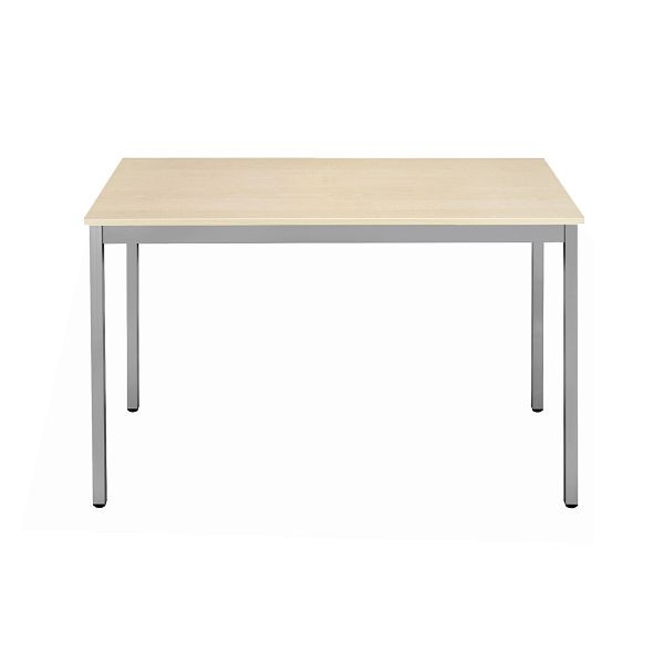 Bisley Mehrzwecktisch, Breite 1200 mm, Tiefe 600 mm, 19mm Tischstärke, 399 chrom x MP ahorn, MT1206MP399