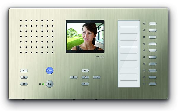 TCS Video Innenstation zum Freisprechen Serie Carus ADAPTO + 10 Tasten, Aufputzmontage champagner, CAI2200-0152